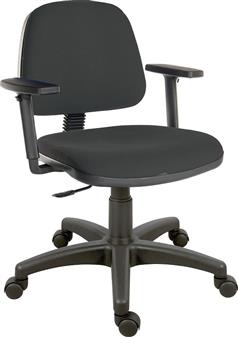 Ergo Medium Back Operator Chair - Black Fabric + Adjustable Arms thumbnail