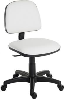 Ergo Medium Back Operator Chair PU Upholstery - White thumbnail