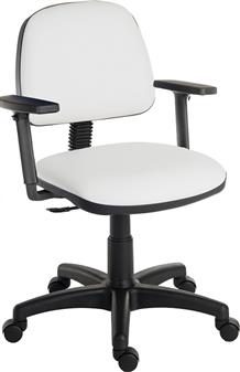 Ergo Medium Back Operator Chair White PU + Adjustable Arms thumbnail