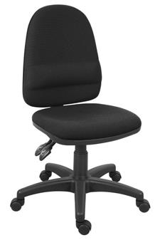 Ergo Twin Lever High Back Operator Chair - Black Fabric No Arms thumbnail