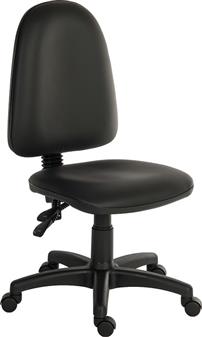 Ergo Twin Lever High Back Operator Chair - Black PU No Arms thumbnail