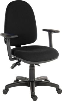 Ergo Trio Lever Operator Chair - Black Fabric + Adjustable Arms thumbnail