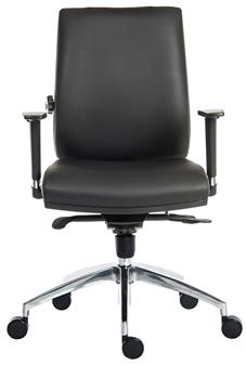 Ergo Plus 24 Hour Ergonomic Operator Chair - Black PU + Adjustable Arms + Aluminium Base thumbnail