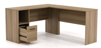 Oak L-Shaped Desk - With Open Filer thumbnail