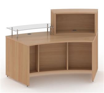 Curved Reception Desk - Beech - Inside View thumbnail