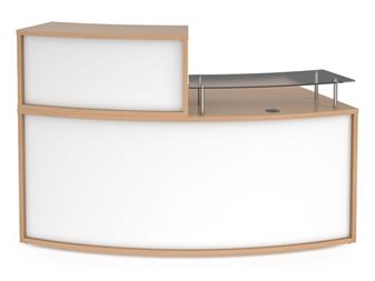 Curved Reception Desk - Beech & White thumbnail