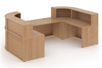 U-Shaped Reception Desk - Beech - Inside View thumbnail