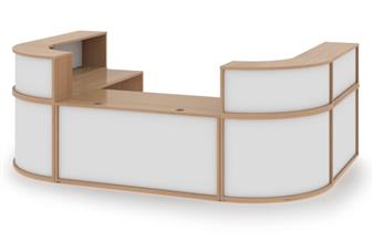 U-Shaped Reception Desk - Beech & White thumbnail