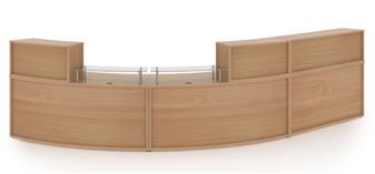 Extra Large Curved Reception Desk - Beech thumbnail