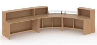 Extra Large Curved Reception Desk - Beech - Inside View thumbnail