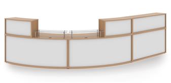 Extra Large Curved Reception Desk - Beech & White thumbnail