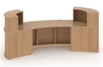 Large Curved Reception Desk - Beech - Inside View thumbnail