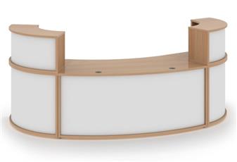 Large Curved Reception Desk - Beech & White thumbnail