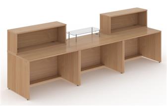 Large Straight Reception Desk - Beech - Inside View thumbnail