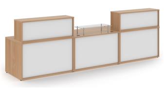 Large Straight Reception Desk - Beech & White thumbnail