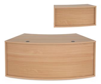 45 Degree Curve Base Unit + 45 Degree Curve Top Hutch Unit - Beech thumbnail