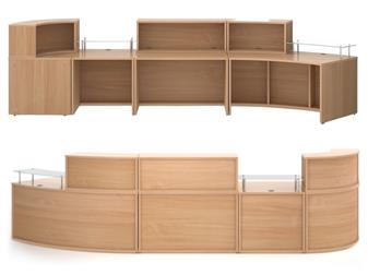 Modular Reception Units Example - (Base Units & Top Hutch Units) - Beech thumbnail