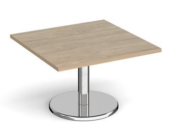 Chrome Round Base Coffee Table - Square - Barcelona Walnut thumbnail