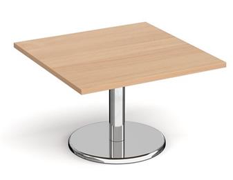 Chrome Round Base Coffee Table - Square - Beech thumbnail