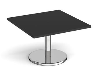 Chrome Round Base Coffee Table - Square - Black thumbnail