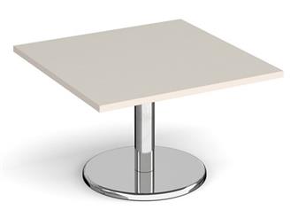 Chrome Round Base Coffee Table - Square - Light Grey thumbnail