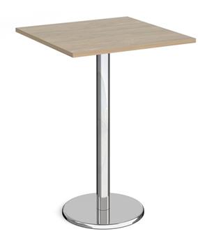 Chrome Round Base Cafe/Bistro Tables - Tall Square - Barcelona Walnut thumbnail