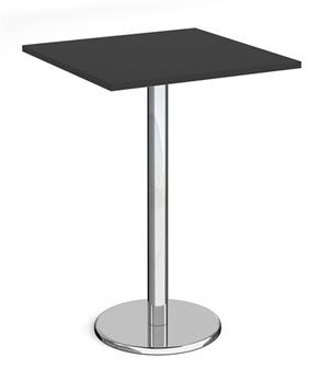 Chrome Round Base Cafe/Bistro Tables - Tall Square - Black thumbnail