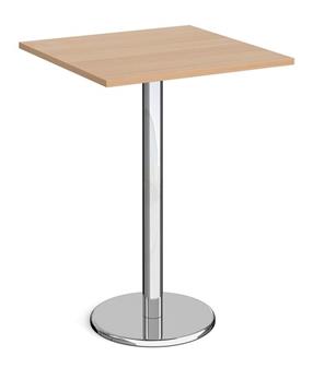 Chrome Round Base Cafe/Bistro Tables - Tall Square - Beech thumbnail