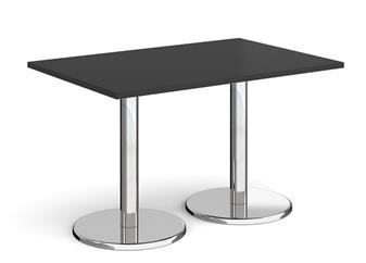 Chrome Round Base Cafe/Bistro Table - Rectangular - Black thumbnail