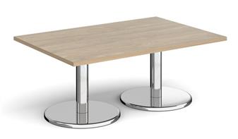 Chrome Round Base Coffee Tables - Rectangular - Barcelona Walnut thumbnail