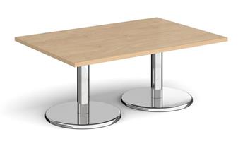 Chrome Round Base Coffee Tables - Rectangular - Kendal Oak thumbnail