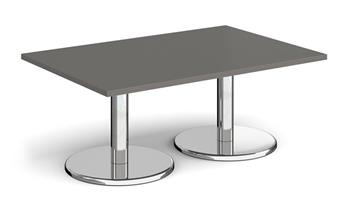 Chrome Round Base Coffee Tables - Rectangular - Onxy Gre thumbnail