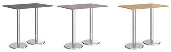 Chrome Round Base Cafe/Bistro Table - Tall Rectangular thumbnail