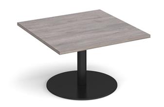 Square Circular Base Coffee Table Black Base Grey Oak Top thumbnail