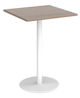 Square Circular Base Tall Tables - White Base Barcelona Walnut Top thumbnail