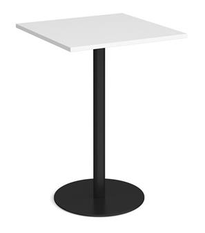 Square Circular Base Tall Tables - Black Base White Top thumbnail