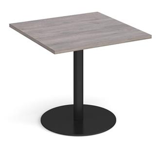 Square Circular Base Cafe/Bistro Table - Black Base Barcelona Walnut Top thumbnail