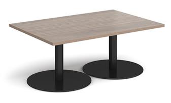 Straight Coffee Tables Black Base Grey Oak Top thumbnail