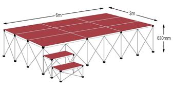 Ultralight Portable Folding Staging - Package D - Chianti Red Carpet
