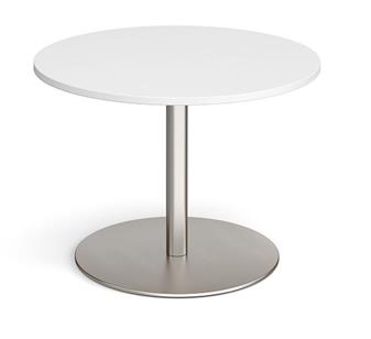 White Top & Brushed Steel Base