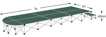 Ultralight 7m Catwalk Stage - Moss Green Carpet