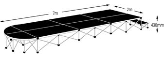 Ultralight 7m Catwalk Stage - Black Vinyl Flooring