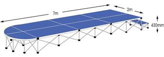 Ultralight 7m Catwalk Stage - Sapphire Blue Carpet