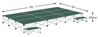 Ultralight 6m x 3m Stage Pack - Moss Green Carpet