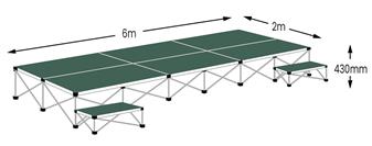 Ultralight 6m x 2m Stage Pack - Moss Green Carpet