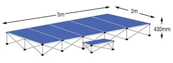 Ultralight 5m x 2m Stage Pack - Sapphire Blue Carpet