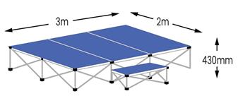 Ultralight 3m x 2m Stage Pack - Sapphire Blue Carpet