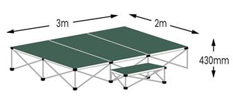 Ultralight 3m x 2m Stage Pack - Moss Green Carpet