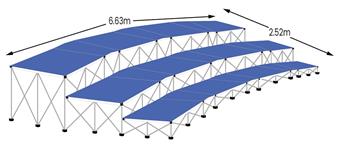 Ultralight Tiered Staging - Choir Pack 1 - Sapphire Blue Carpet