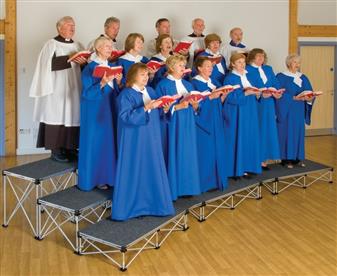 Staging With Choristers (Please Note - Image Shows 5 Sections Of Staging Per Tier. Choir Pack 1 Includes 7 Sections Per Tier)